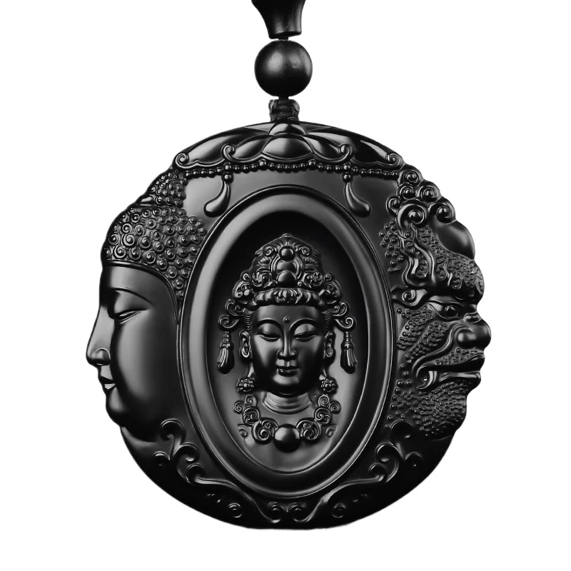 Between One Thought Pendant Double Sided Half Demon Half Buddha Pendant