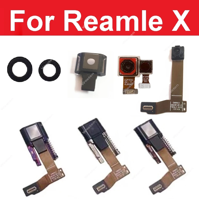 Back Front Camera Module For OPPO Realme X RMX1901 Rear Front Camera Glass Lens Cover Front Camera Assembly Replacement Parts