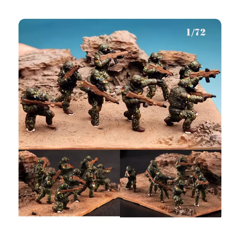 1:72 Scale Resin Material Modern German Special Forces-8 Suitable Tank Helicopter Scenes Collectible Decorative Gifts Display