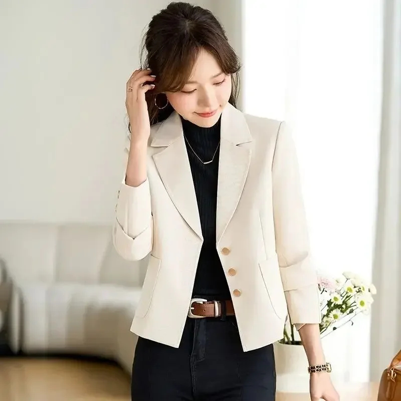 

Vintage Chic Women's Blazer New Spring Fall Style Fashion Leisure Relaxed Single Breasted Short Premium Versatile Jacket