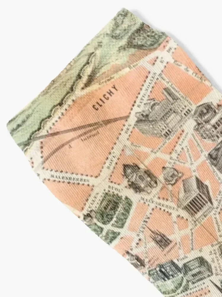 Vintage Paris Map Socks summer Soccer Designer Man Socks Women's