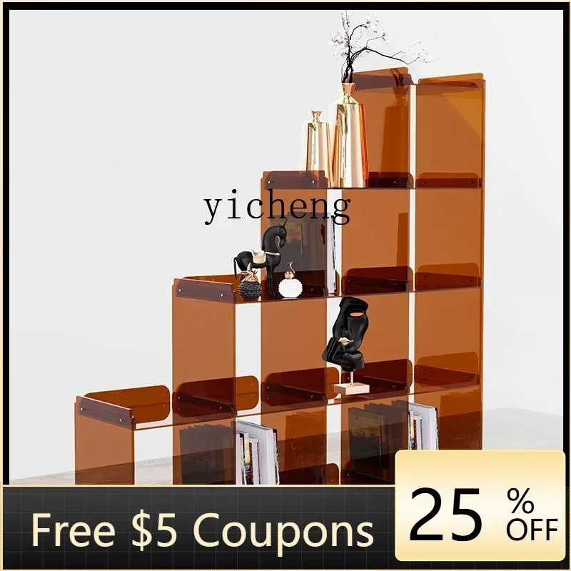 

YFY creative acrylic bookshelf shelf simple bathroom multi-layer storage living room against the wall display cabinet floor