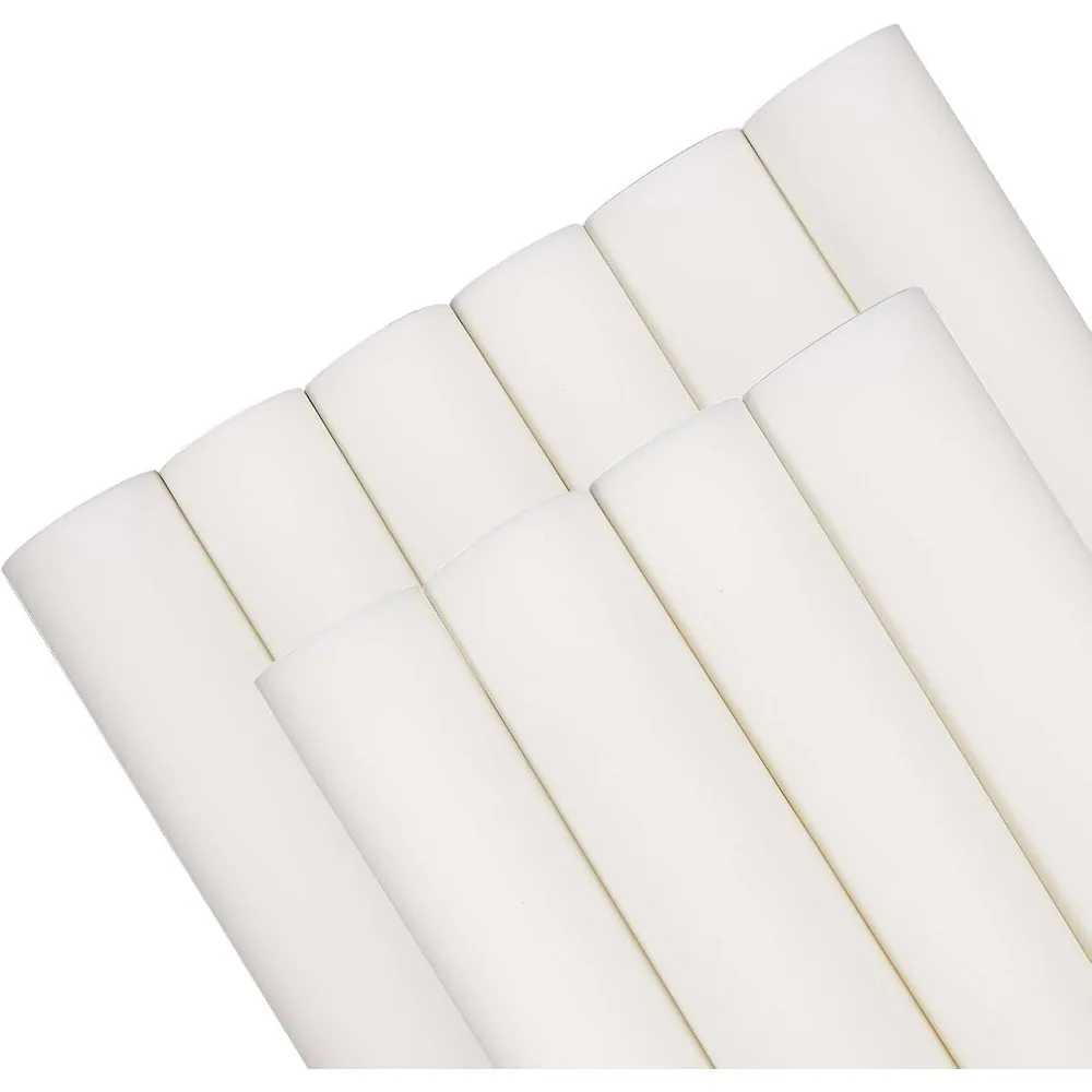 10pcs Smooth Solid Color PVC Jelly Roll Waterproof Fabric White Jelly Vinyl Film Fabric for Hair Bows Jewelry Making Makeup