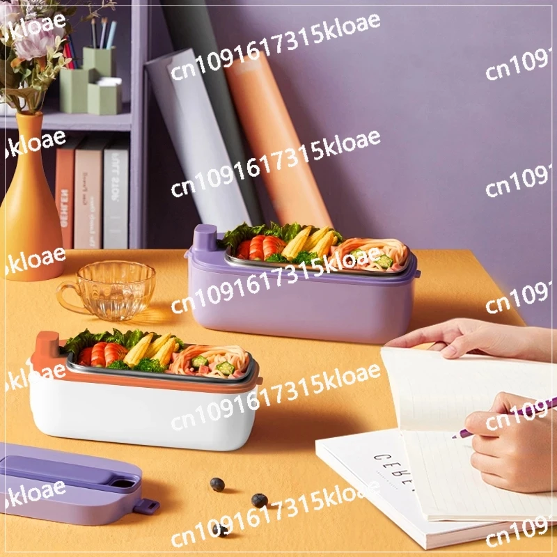 Portable Food Warmer Stainless Steel Liner Bento Box 2200mAh 1.0L Wireless Electric Lunch Box Water-free Heating Food Container