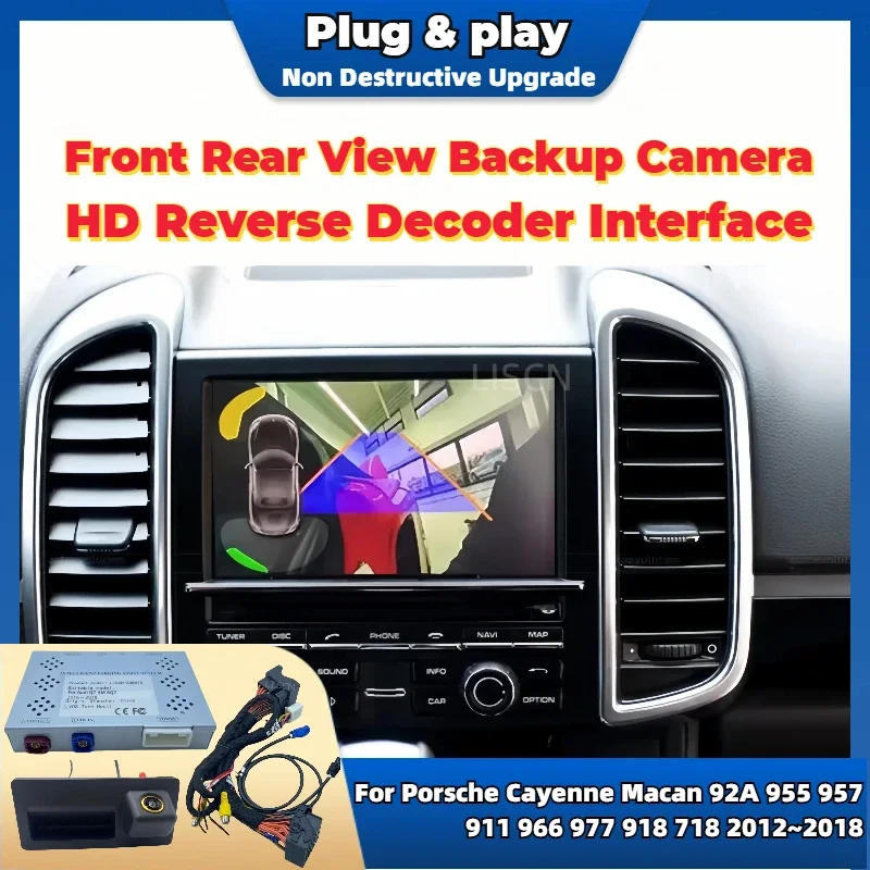 Reversing Camera For Porsche Cayenne Macan 92A 955 957 911 966 977 918 718 Interface Adapter backup Front Rear Camera Decoder