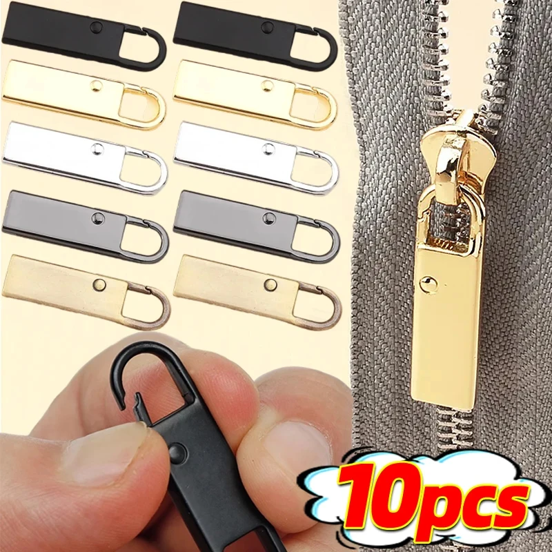 5-20Pcs Universal Metal Zipper Repair Quick Instant Detachable Zipper Head Replacement Zipper Pull For Jacket Bags Coat