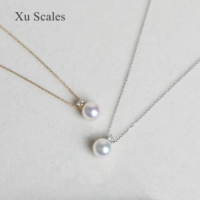 Liontin Mutiara Alami 9-11Mm S925 Perak Murni Putri Aurora Sedikit Cacat Edison Putih Air Tawar Kalung Perhiasan Mutiara