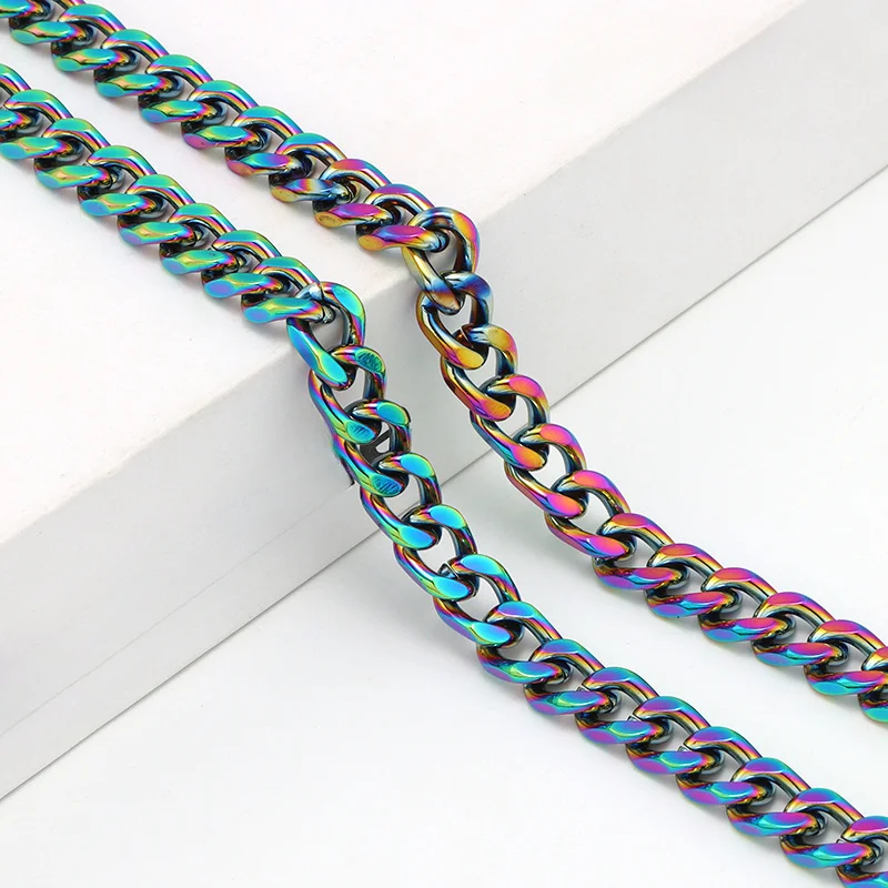 Rainbow Wallet Chain Strap, Adequado para sacos Crossbody, Apenas acessórios de corrente colorida