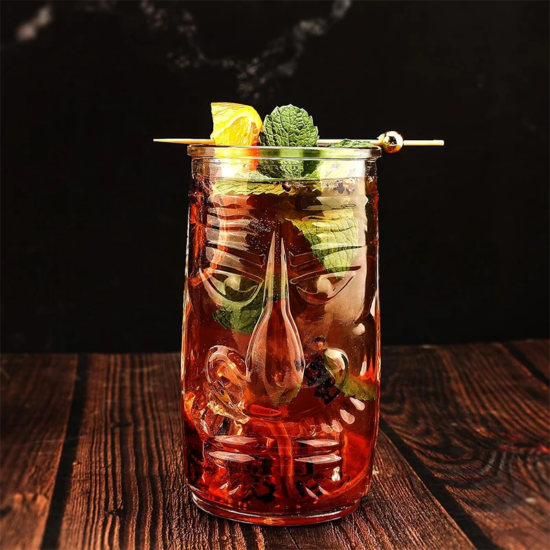 Glass Tiki Mug Modern Bar Tiki Cooler Clear Tumblers
