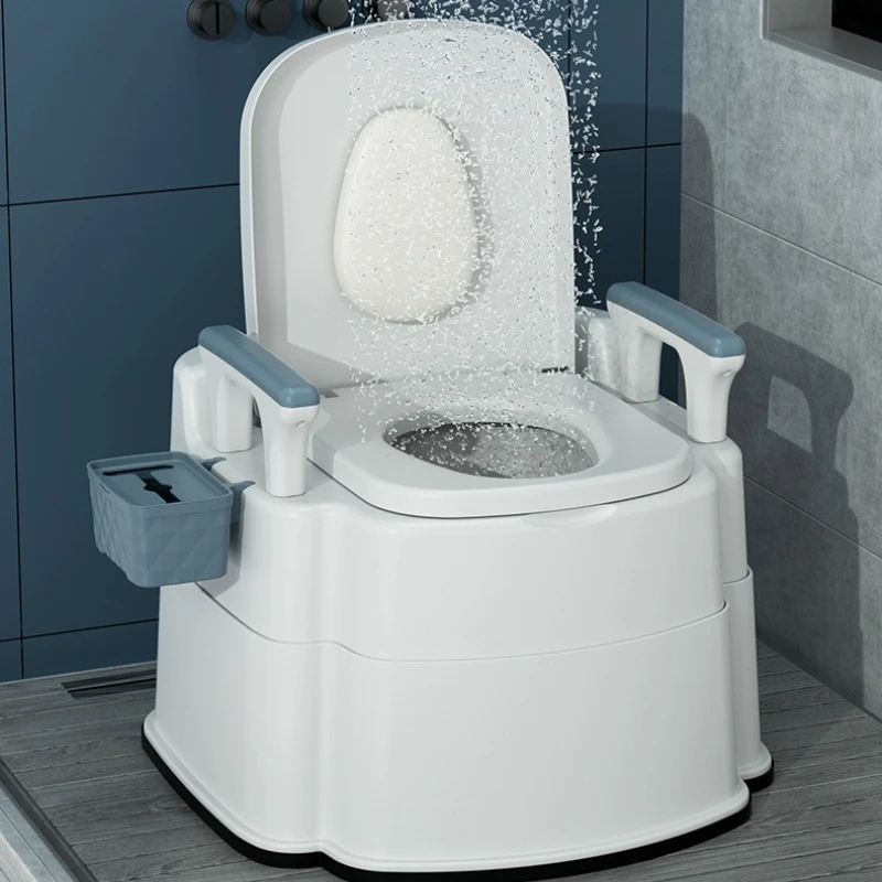 Chaise de toilette mobile portable pour adultes avec base stable antidérapante tout compris, anti-odeur, pour personnes âgées et femmes enceintes