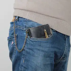 Double Business Reißverschluss Triple Current Curple Folding Multi-Karton-Brieftasche 2024 Neues Kurzkarte Clip Mann Großkapazität Mode-Währungstasche 8 Hauptverkaufstasche mit dicker Kette - №8