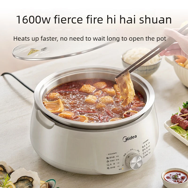 4.5L Stainless Steel Hot Pot 2026 New , 0-Coating Electric Cooker Fast Heat Split for Home, Easy Clean Scratch-Resistant
