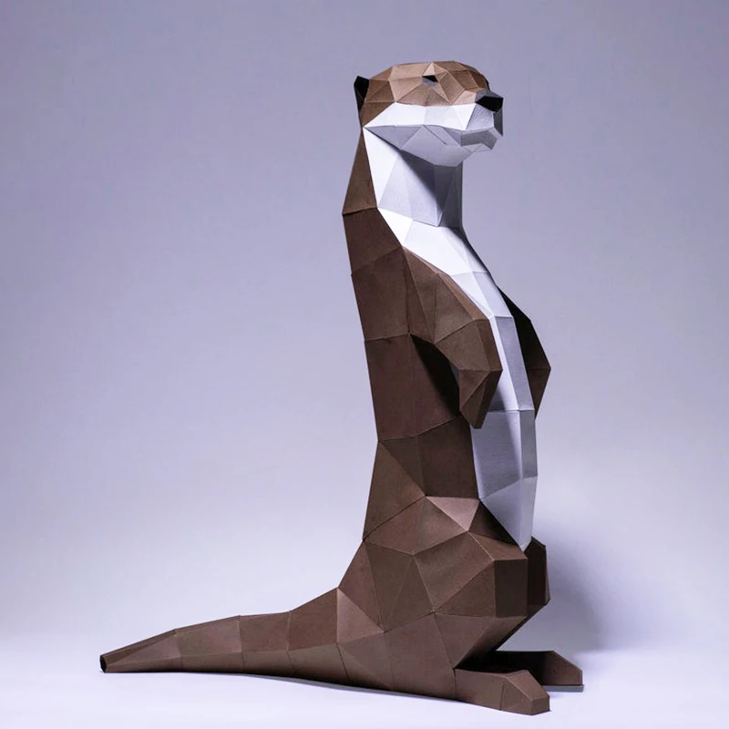 

55cm Otter Paper Model Kit Geometric Polygon Papercraft DIY Creative 3D Model Children's Room Decoration Home Decor Ornaments