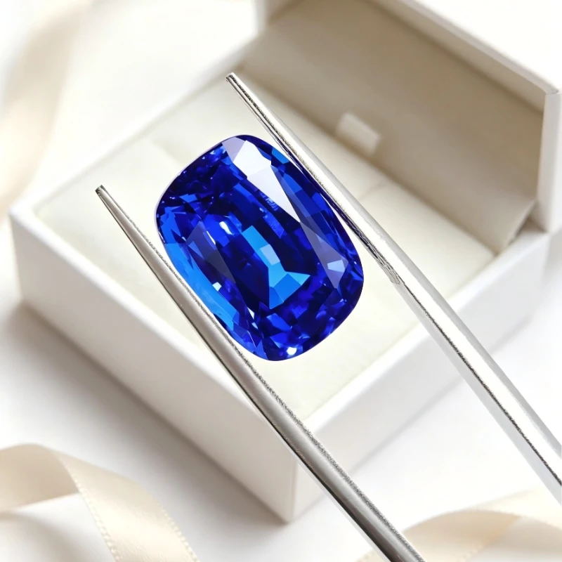 Künstlicher Edelstein Kobaltspinel Rechteckige Kissenform Zertifiziert Hochwertiger Schmuck – Detail 5