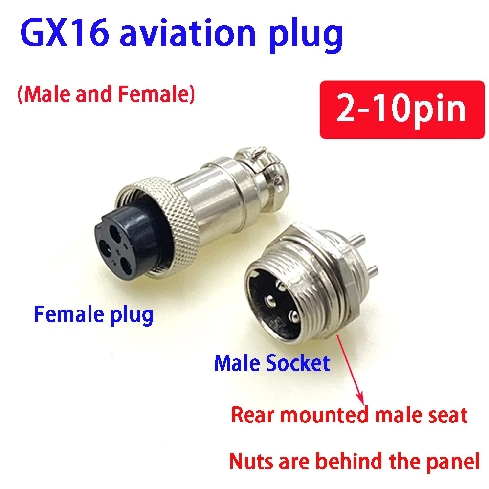 GX16 Airline Plug 2 3 4 5 6 7 8 9 10 Pin 15A 125V Male Female Docking Aviation Plug Socket Waterproof Circular Connector