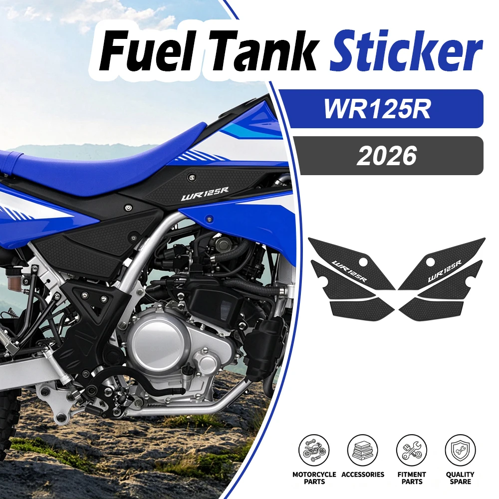 WR125R Motorcycle Tank Grip Side Decals Fuel Tank Pad Anti-Slip Sticker Side Knee Pads For Yamaha WR 125R WR125 R 125 2026-2027
