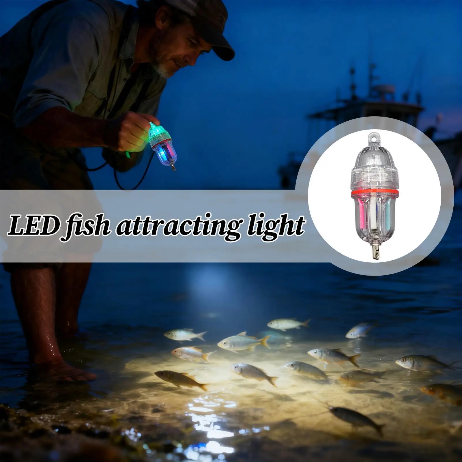 Fishing Light Bright Waterproof Rotating Multi-color Fish Accessories Night Fishing Gear For Dark Dock Pond Pier River Sea Ice