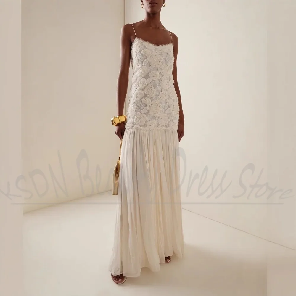 

Elegant Floral Women Dresses Chic V-Neck Spaghetti Straps Party Gowns Fashion A-Line Floor Length Flowers Prom Dresses 2025