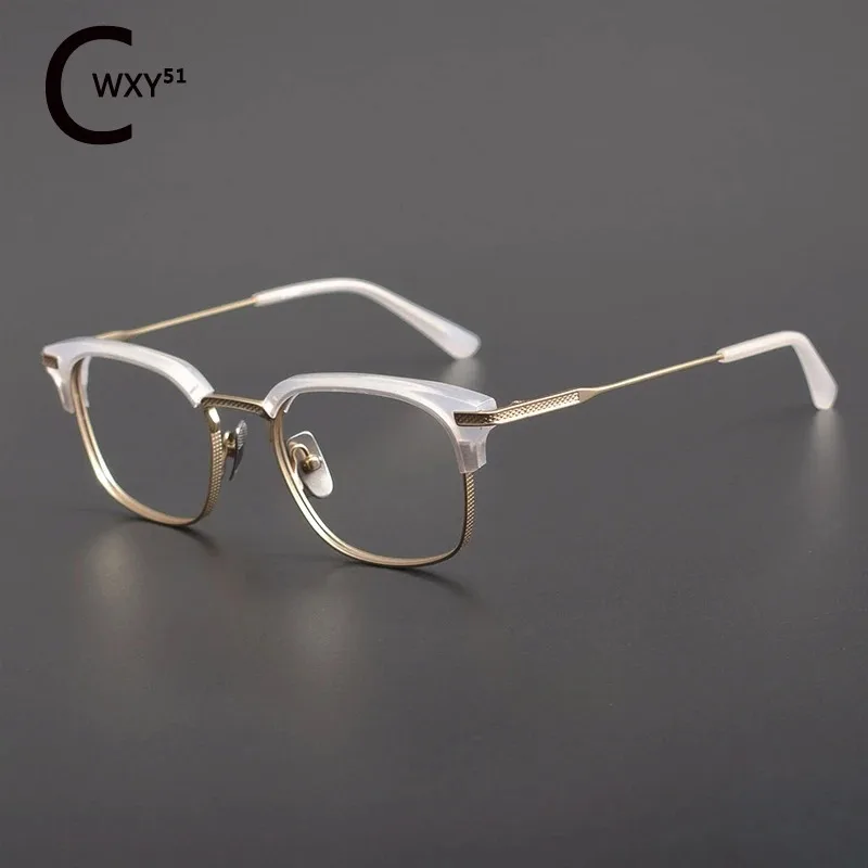 Eyebrow Frame Pure Titanium Glasses Business DTX2080 Retro Fashion Women Show Face Small Myopic Presbyopia Prescription Glasses