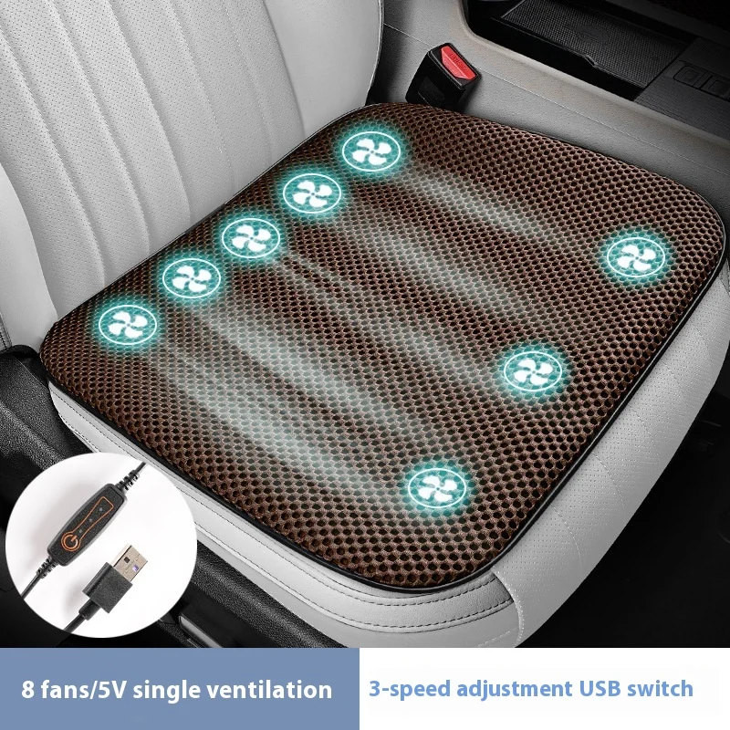 Summer Car Cooling Seat Cushion With 8/5 USB Fans Blowing Cool Ventilation Cushion Seat  Universal Cooling Pads