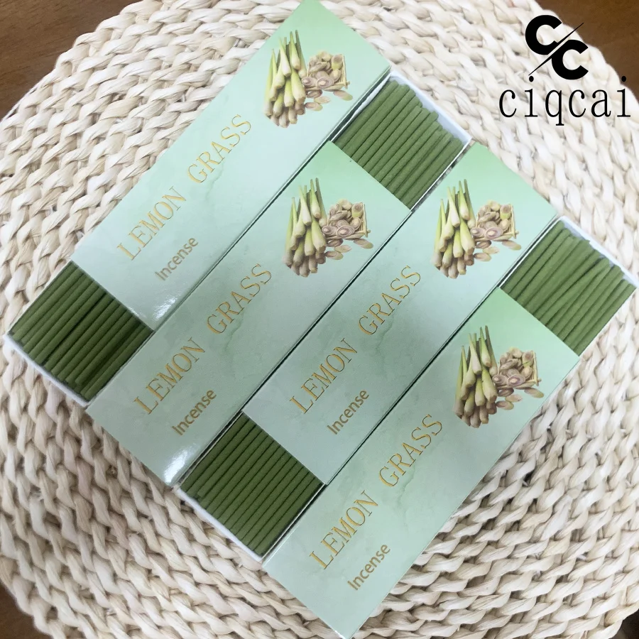 High-Quality Lemongrass-Scented Thick Incense Sticks, 12cm / 4.72inch Natural Incense Sticks, Handcrafted from Lemongrass Powder, with a Strong and Long-Lasting Fragrance, Refreshing and Invigorating, Purifying the Air, Suitable for Home, Office, Hotels, Clubs, Etc., in a Luxurious Box, an Ideal Holiday Gift
