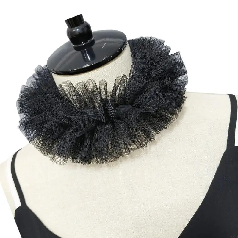 xxfd 르네상스 엘리자베스 삐걱 거리는 목걸이 갓 choker 스카프와 손목 커프