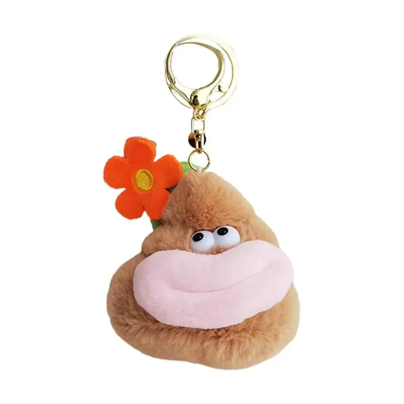 

Plush Doll Keychain Stuffed Doll Keychain Bag Charm Keyring Droppings Shape Design Adorable Key Chain Pendant For Boys Girls