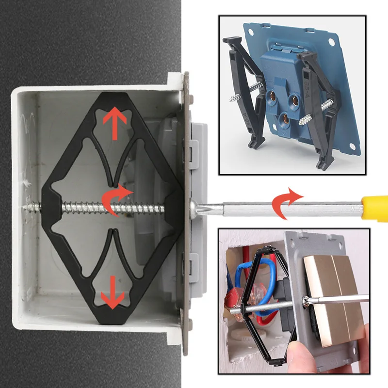 2 pezzi 86/118 tipo riparatore di Cassette scatola scura riparazione interruttore a vite vecchia presa supporto a parete asta di Manganese accessori