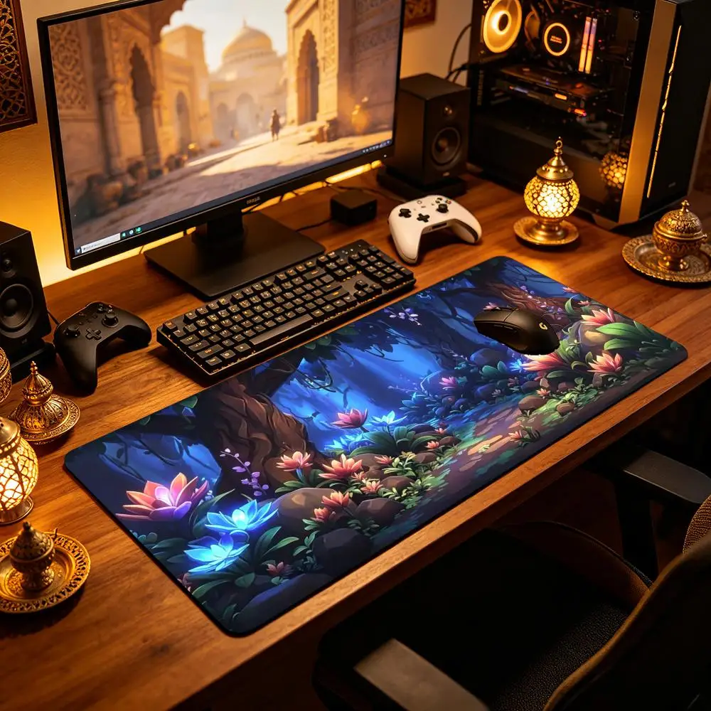 Mysterious forest Secret realm MTG Playmat 35X60CM Magic Card Battle Mat Non-Slip Durable Stitched Edge Tabletop playmat