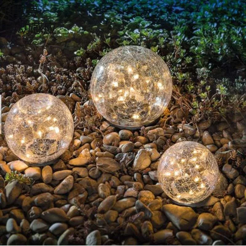 Outdoor Waterproof Led Solar Garden Lights Cracked Glass LED Lights for Walkway Path Patio Park Yard Light Holiday decoration