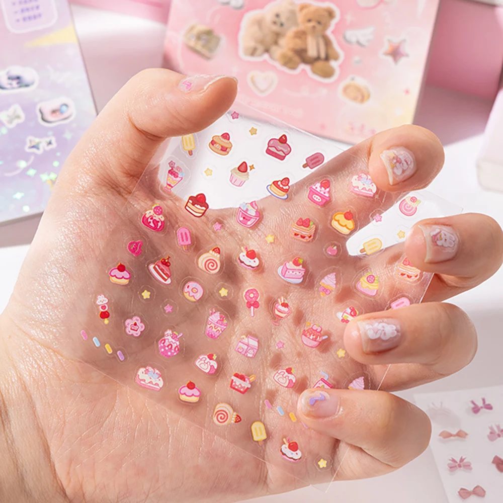 24 Blatt Handsticker-Notizbuch, Mini-Nagelaufkleber, Cartoon-Aufkleber, Dekorative Kleine Muster, Sehr Schön und Niedlich – Detail 5