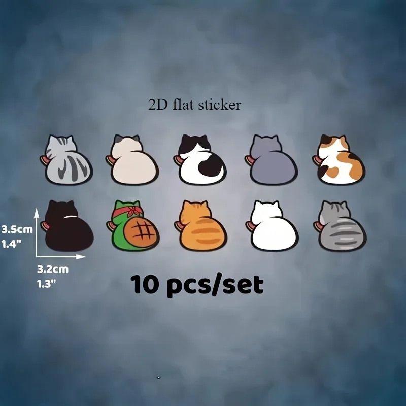 1SET Trendy Cat Bumper Sticker Set, Eye - catching Feline Silhouettes for Vehicle Customization