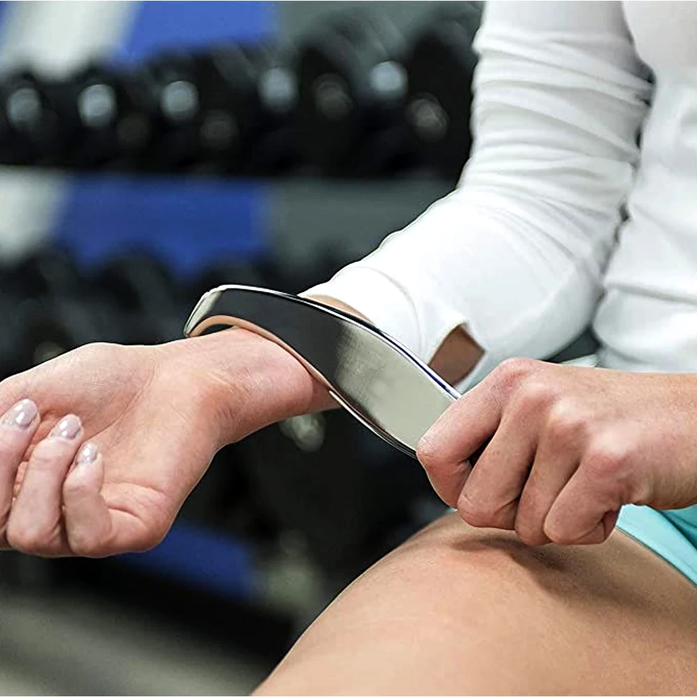 Couteau Gua Sha en acier inoxydable, outil de grattage manuel, masseur de tissus de la peau, racloir de thérapie fongique