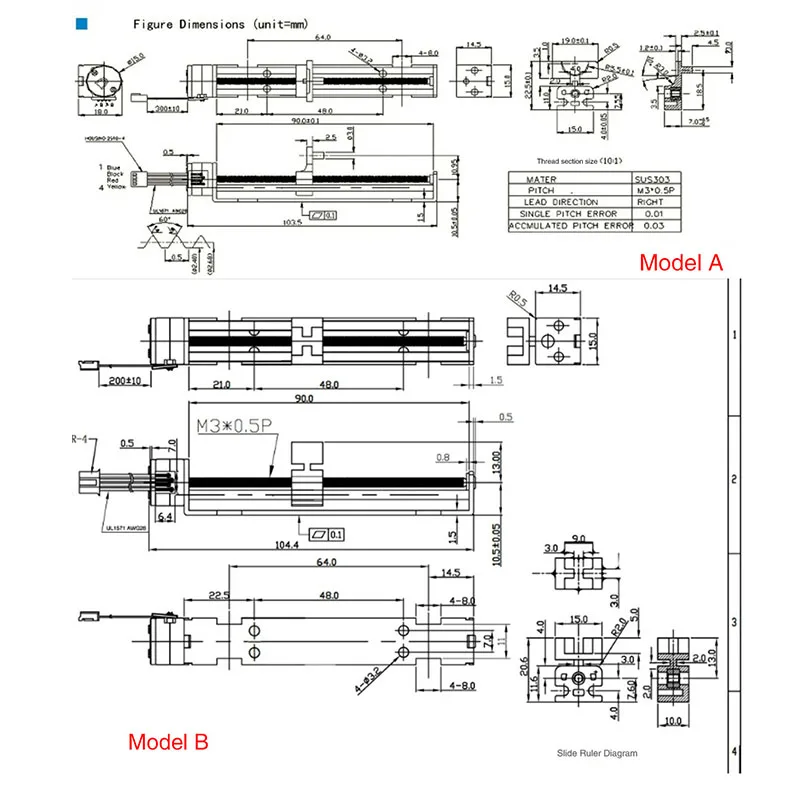 Mini Linear Stepper Motor 8mm Stroke Stepper Motor Slide Assembly Linear Motor High Precision Linear Stepper Motor
