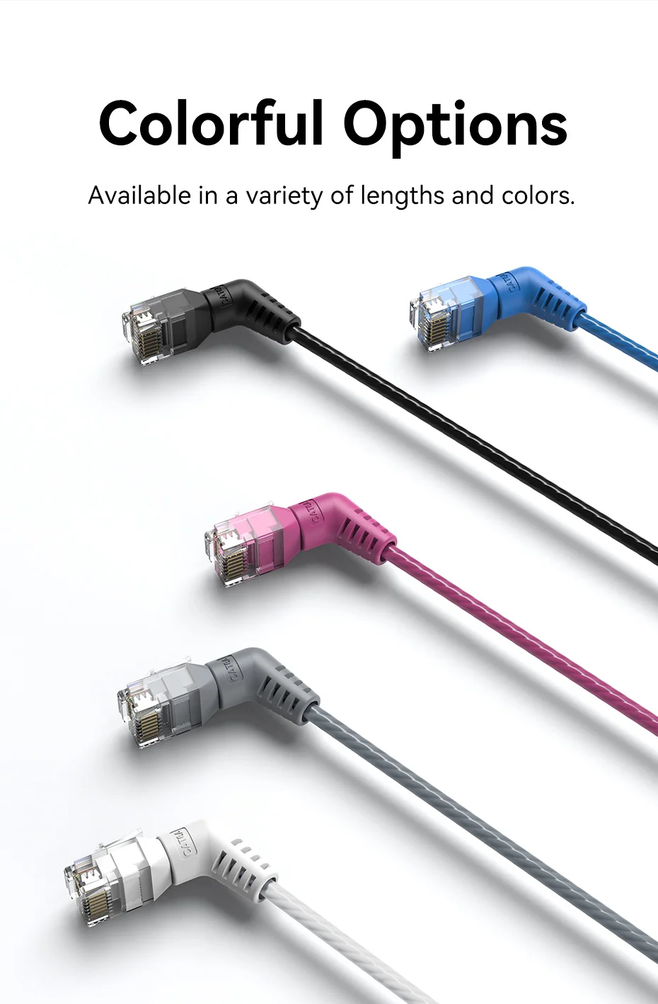 Vention cat6a ethernet kabel 10gbps 90/360 grad rotation cat 6a schlankes netzwerk internet lan kabel für pc ps4 router rj45 kabel – Detail 13