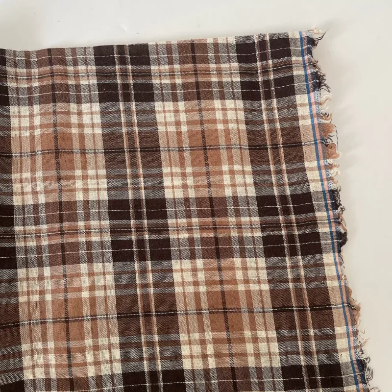 

Lightweight casual light-dark brown jacquard cotton fabric for blouse dress clothing DIY fabric