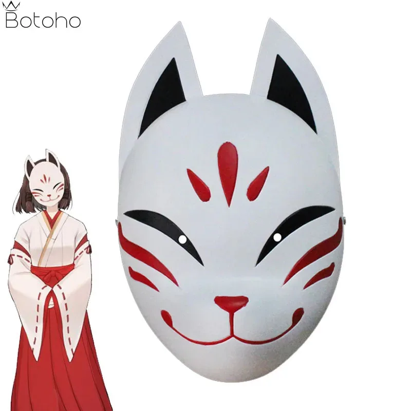 

2025 New Game Genshin Impact Hanachirusato Cosplay Fox Resin Helmet Kazari Hanachiru Sato Mask Halloween Masquerade Party F