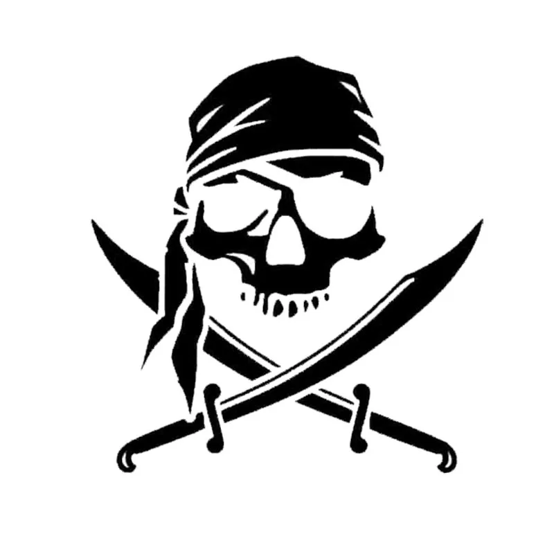 Pirate Skull and Swords Decal STICKER VINYL DECAL GOONIES JOLLY ROGER AHOY AVAST