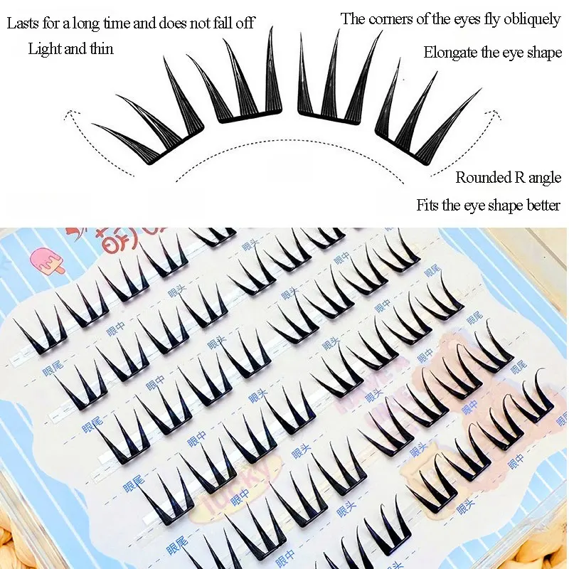 Glue-free Ultra-thin False Eyelashes Natural Noglue Eyelashes Segmented Curl Eyelash Clusters Eyelash Glue Manga Lashes