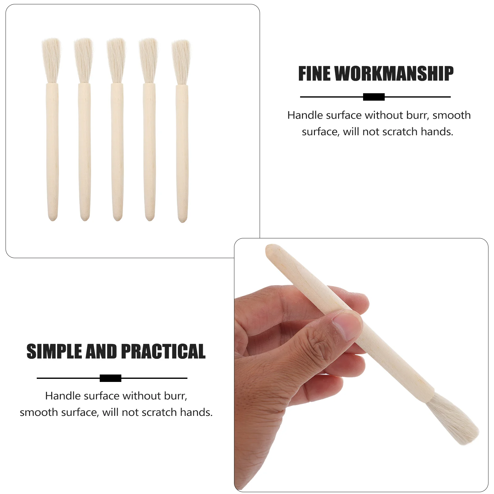 5 Pcs Laboratory Brush Experiment Cleaning School Coffee Machine Scientific Instrument for Convenient Wool Wooden Balance