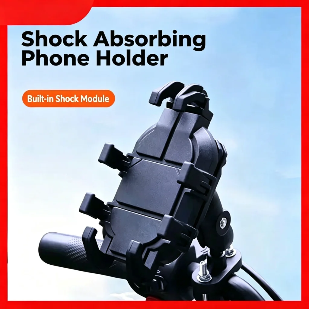 Motorcycle Phone Holder 8 Claw Shock Absorbing 360° Rotation Bike Handlebar Rearview Mirror Mount for 4.7-7