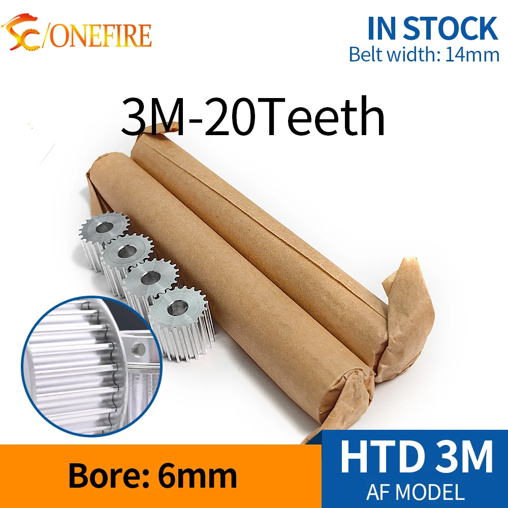 High Quality 3M 20 teeth Timing Pulley Bore 6mm for belt width 12mm 13mm 3M 20teeth Alumium Pulley