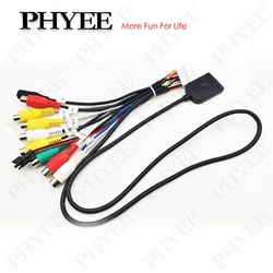 20 Pin RCA Audio Video Harness, 4G SIM Card Slot Cable, Subwoofer Output CVBS Aux Amp Control Fan Jack Mic Wire for Car Android