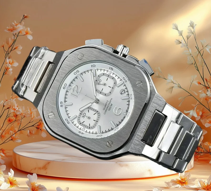 إصدار محدود من العلامة التجارية الفاخرة كوارتز مقاومة للماء بتقويم تلقائي ساعات رجالية غير آلية ساعات عمل فاخرة