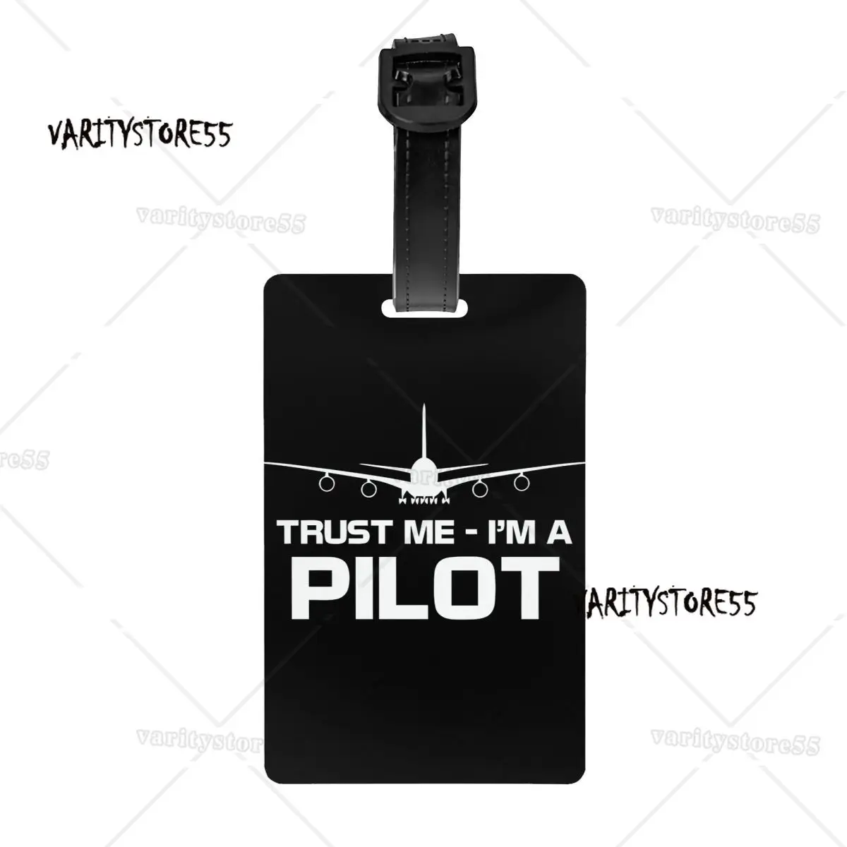 Trust Me IM A Pilot Luggage Tag Privacy Protection Plane Flying Aeroplane Aviation Gift Baggage Tags Travel Bag Labels Suitcase