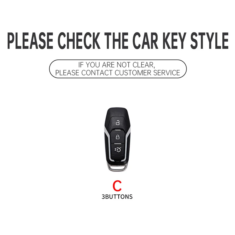 Carbon Fiber Car Key Cover Fob Case Shell for Ford Fusion F-150 Explorer Edge Mustang Mondeo Kuka 2013 2014 2015 2016 2017 2018 view 3