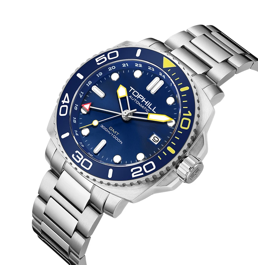 TOPHILL NH34 Movimento automatico Orologio da polso Submariner Orologio da sub 300M Orologi da uomo GMT Orologio meccanico