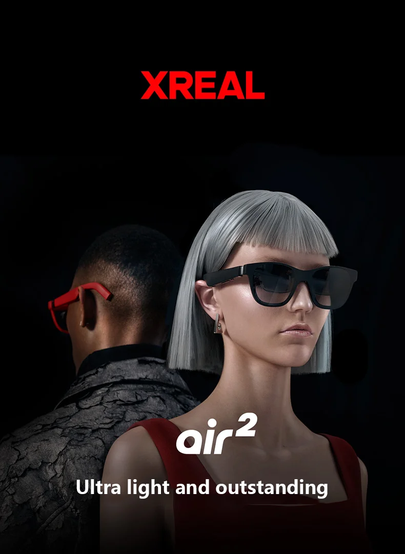 Óculos ar inteligente xreal air 2 originais, 330 espaços, micro