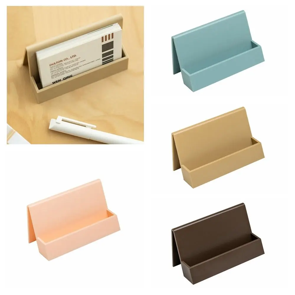 Simple Non-slip Business Card Holder Inclined Durable Desktop Storage Box Plastic Cards Display Box Office Supplies