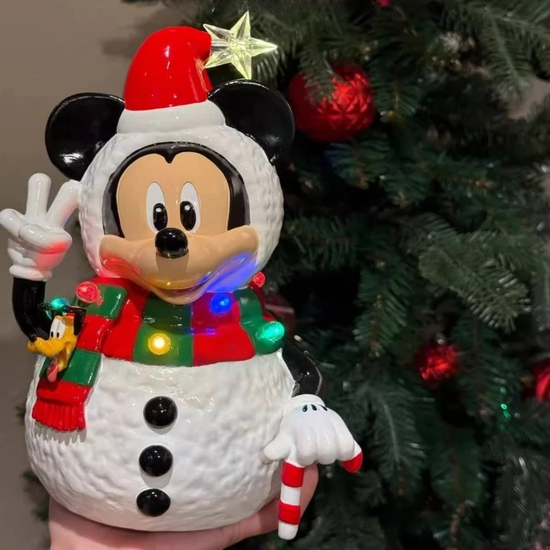 

Аниме Микки Снеговик Рождественский фонарь Атмосфера милая настольная модель игрушечные украшения спальня ночник украшение дома подарок